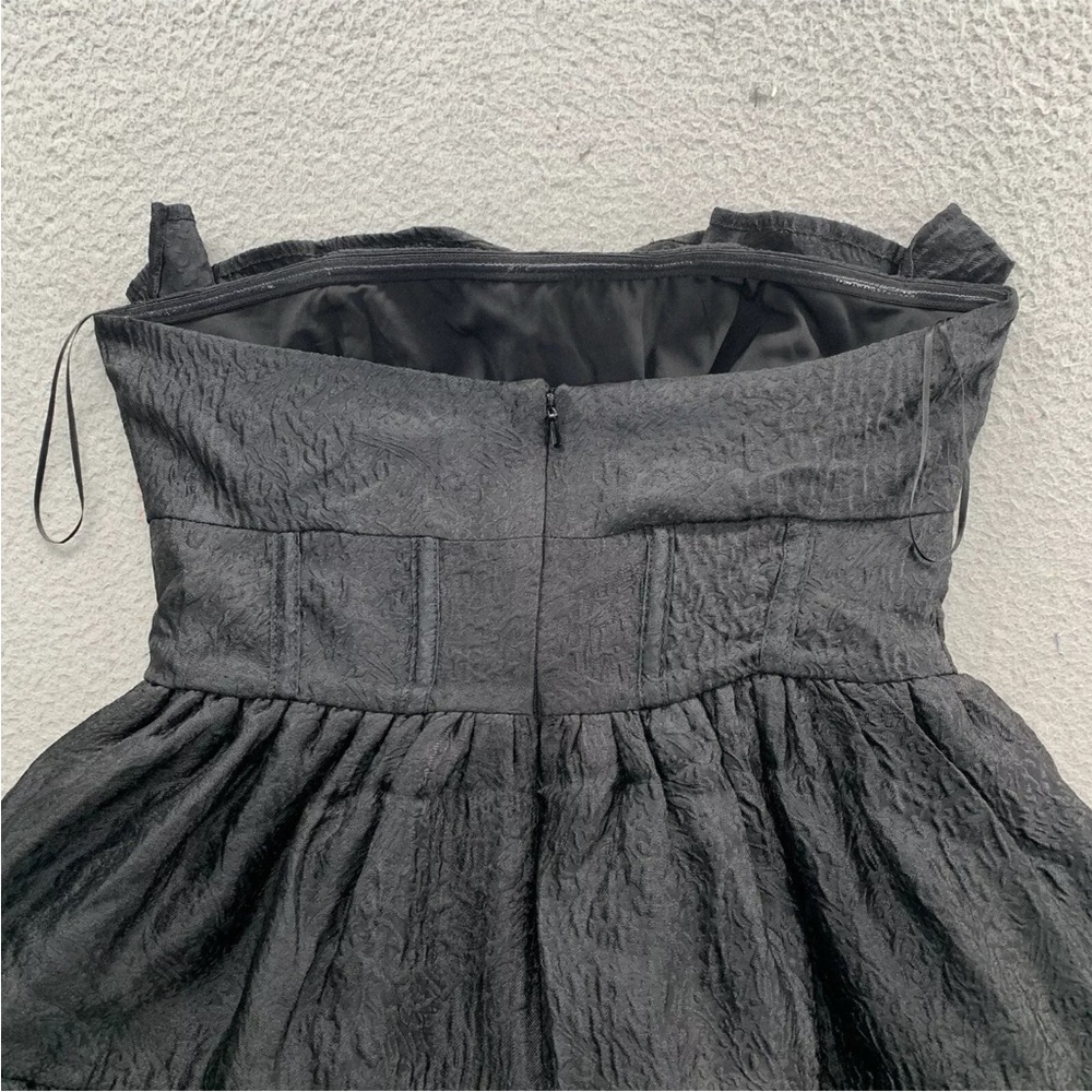 ASOS LUXE Strapless Cocktail Holiday Mini Dress US 8 Black Tiered Lined NWT - Picture 12 of 13